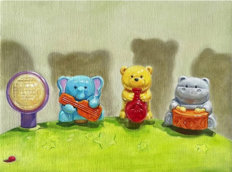 Ensemble, 2026, oil on linen, 9 × 12 in.