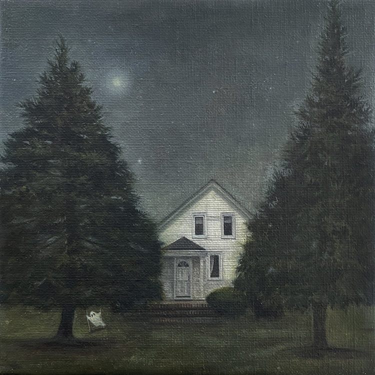Secret Play, 2026, oil on linen, 8 × 8 in.